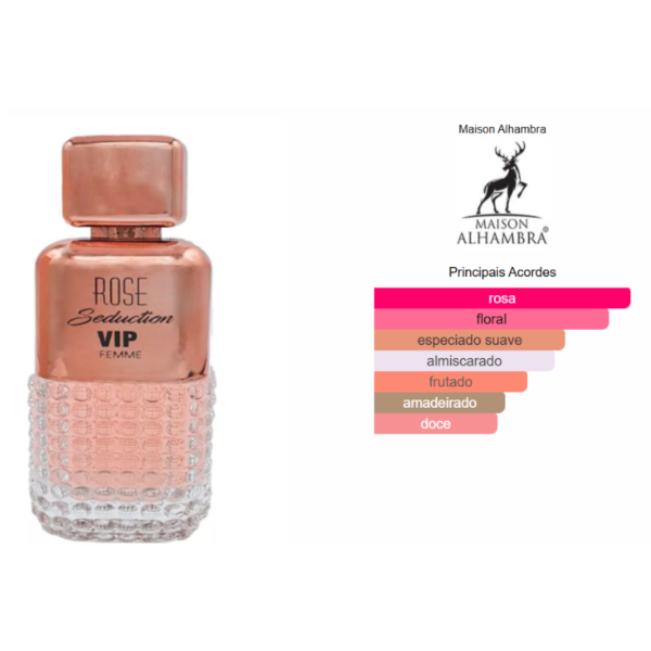 Rose Seduction Vip Pour Femme Maison Alhambra Eau de Parfum - 100ml - Imagem 2