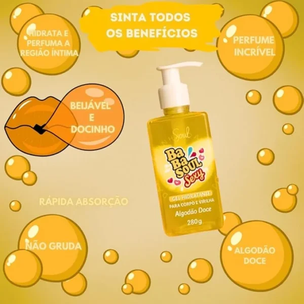 Babasoul Algodão Doce 280ml - Hidratante e gel beijável - Imagem 2